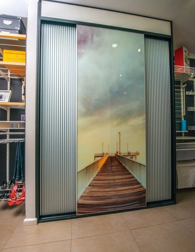 Sliding Doors with Nightcliff Jetty photo printed on glass