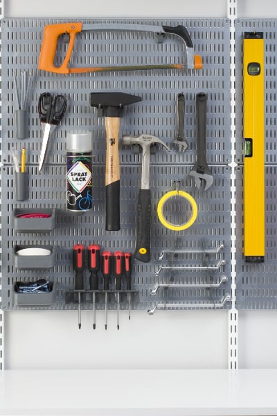peg board for tool storage