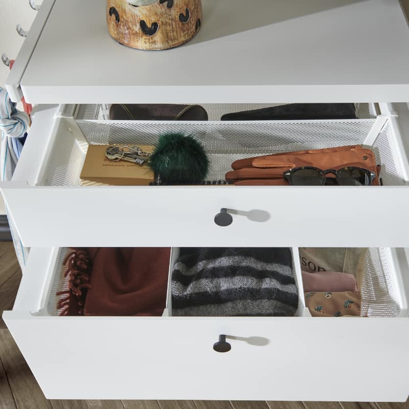elfa decor pull out drawers and dividers