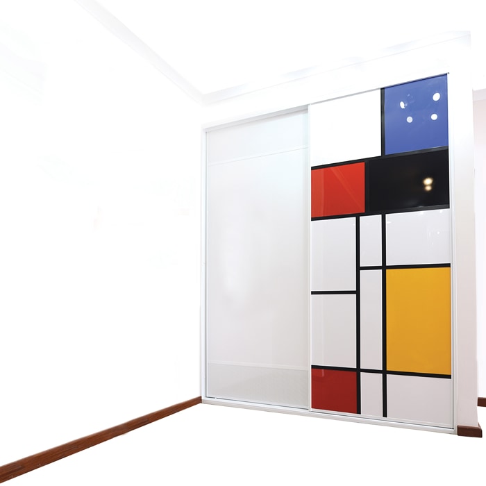 Mondrian Inspired Sliding Cupboard Door